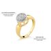 anel feminino pavê redondo em ouro 18k e diamantes