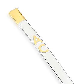 bomba de chimarrão em prata com 2 letras em ouro