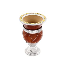 cuia chimarrao detalhes e bocal em prata e ouro fluiarte joias