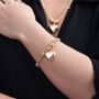 pulseira ouro 10k portuguesa com coracao