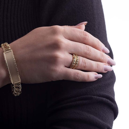 Anel-Feminino-Aparador-Trabalhado-Floreado-Em-Ouro-Amarelo