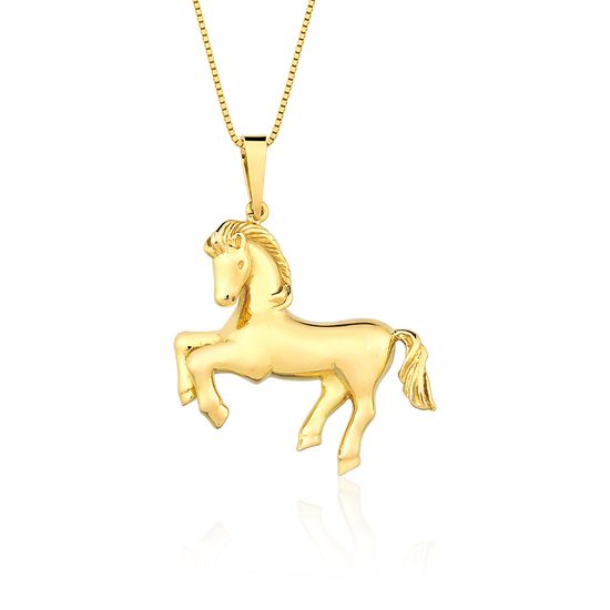 Pingente-de-Cavalo-com-Gargantilha-Veneziana-em-Ouro-Amarelo-18k