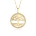 Pingente Feminino Arvore Da Vida Em Ouro 18k Com Zirconia