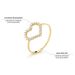anel feminino de coracao em ouro 18k amarelo diamantes