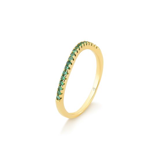 Anel-em-Ouro-18k-com-Detalhes-Cravejados-de-Zirconias-Verdes