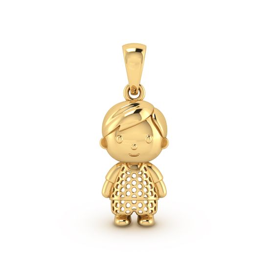 Pingente em Ouro 750 Formato de Menino Fluiarte Joias