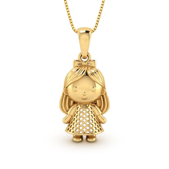 Pingente de Filha em Ouro 18k Amarelo - Frente