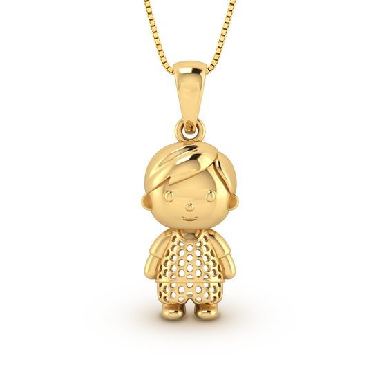 Pingente de Filhos em Ouro 10k Menino