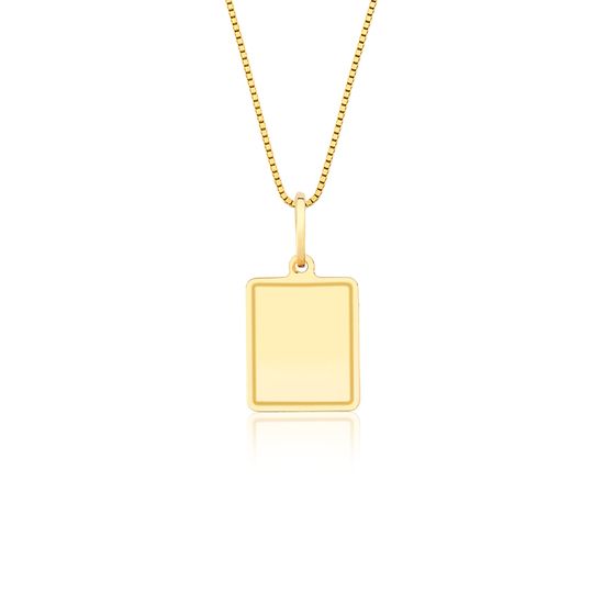 Pingente de Placa em Ouro Amarelo 18k
