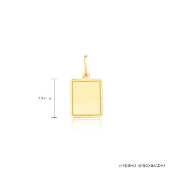 Pingente de Placa em Ouro 18k Amarelo - Medidas