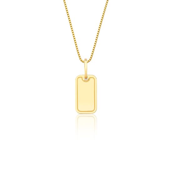 Pingente de Placa para Gravacao em Ouro 18k