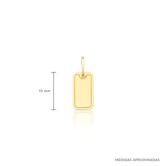 Pingente de Placa para Gravacao em Ouro 18k - Medidas