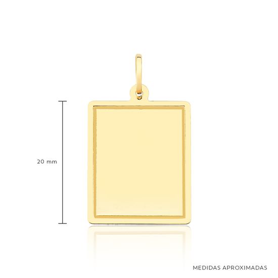 Pingente de Ouro 18k Amarelo de Placa - Medidas