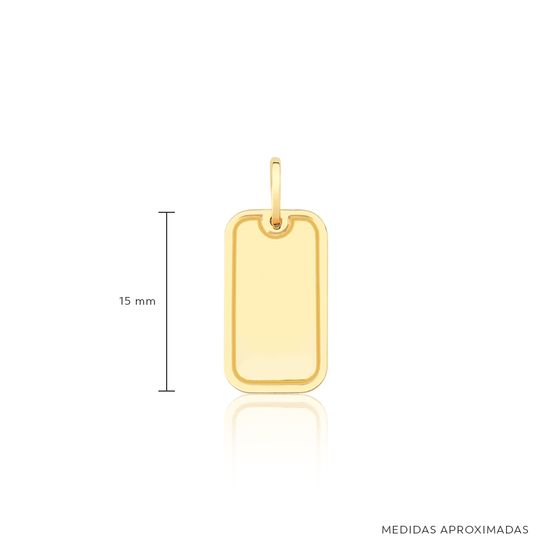 Pingente de Ouro 18k Personalizavel Retangular - Medidas