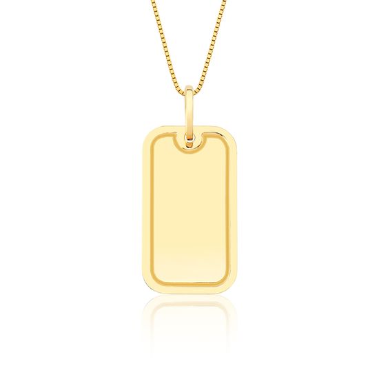 Pingente de Placa Customizavel em Ouro 18k