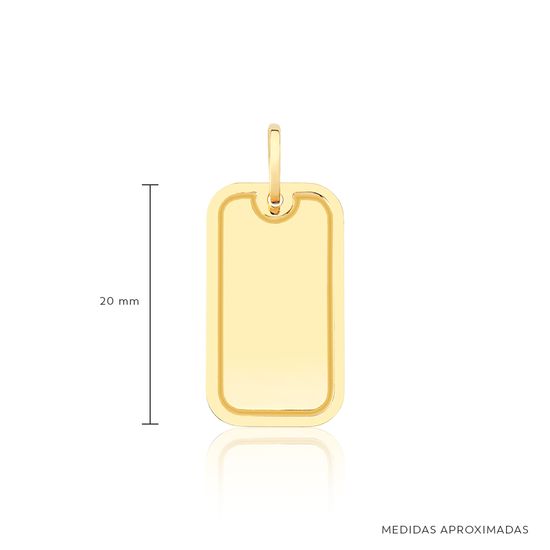 Pingente de Placa Customizavel em Ouro 18k - Medidas