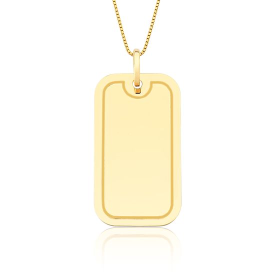 Pingente de Placa para Personalizacao em Ouro 18k