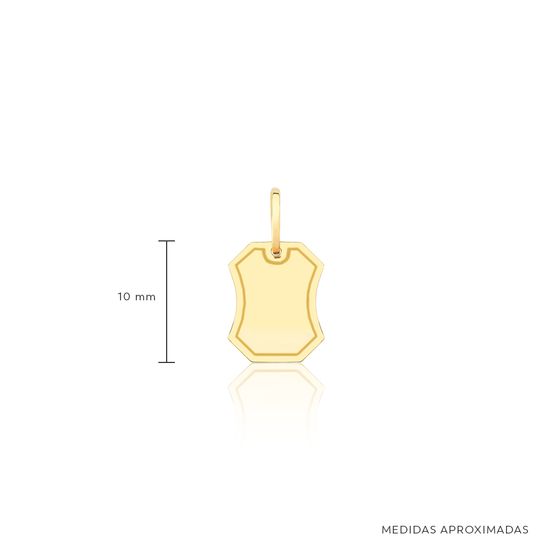 Pingente de Chapa para Personalizar em Ouro 18k - Medidas