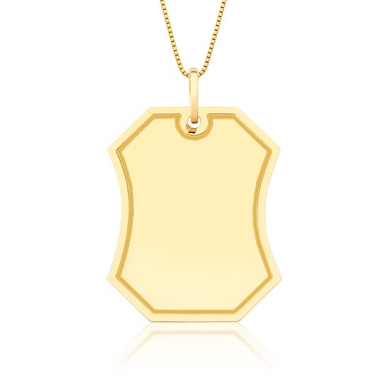 Pingente de Chapa para Personalizar Feito em Ouro 18k