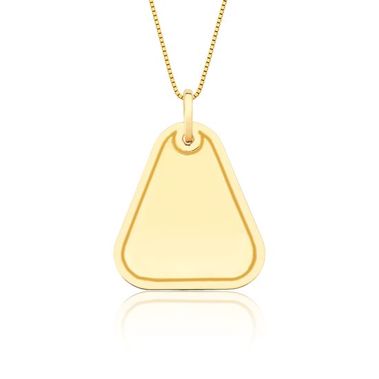 Pingente de Placa para Personalizar em Ouro 18k