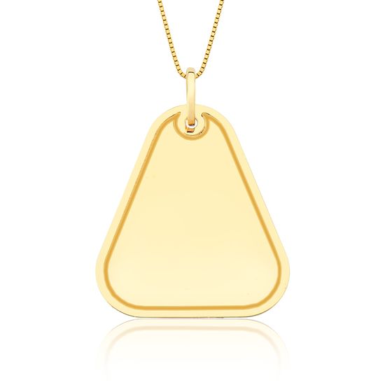 Pingente Triangulado de Chapa para Personaizar em Ouro 18k