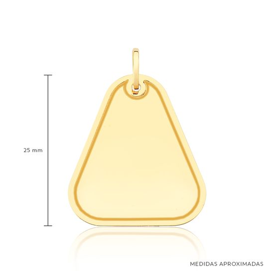 Pingente Triangulado de Chapa para Personaizar em Ouro 18k - Medidas