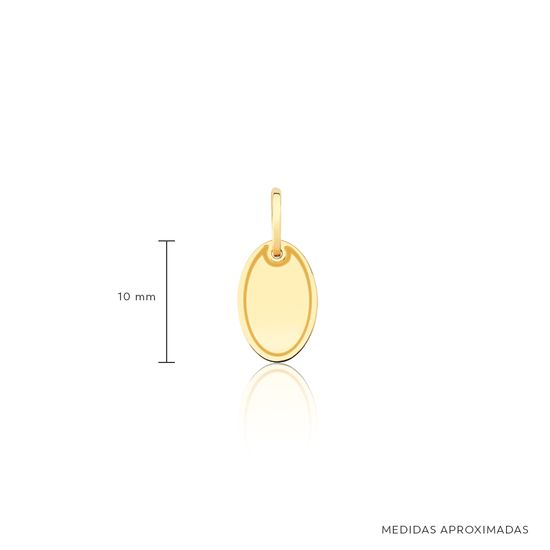 Pingente em Formato Oval para Gravacao Personalizada - Medidas