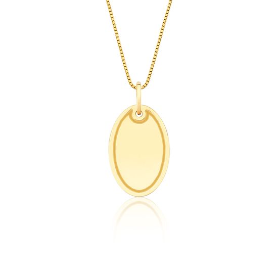 Pingente Oval para Personalizacao em Ouro 18k