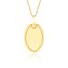 Pingente de Chapa Oval para Gravacao em Ouro 18k
