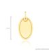 Pingente Oval para Gravacao em Ouro 18k - Medidas