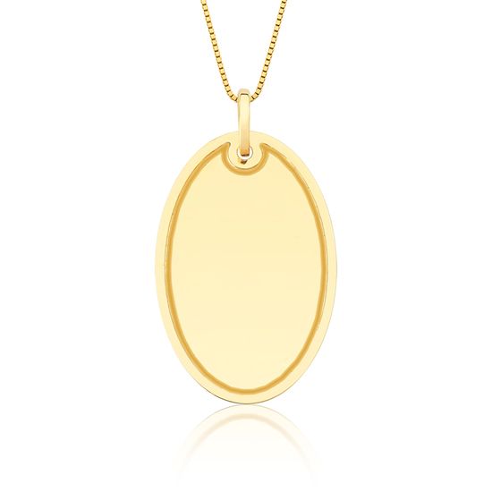 Pingente de Ouro Amarelo com Chapa de Personalizacao