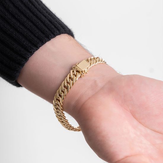 Pulseira-Grumet-Dupla-Masculina-de-Ouro-10k