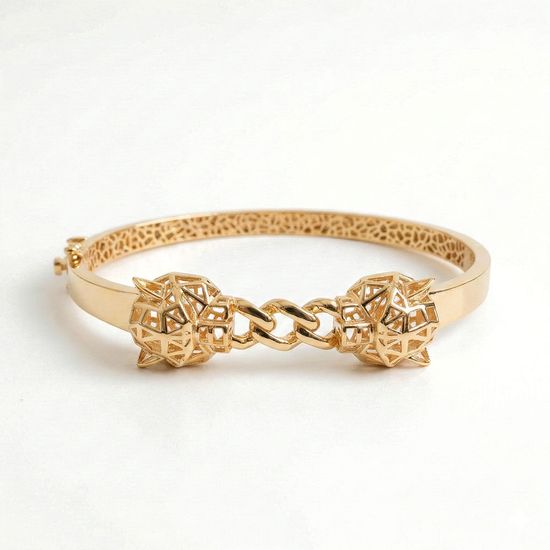 Bracelete-Feminino-em-Ouro-Amarelo-18K-com-Design-Geometrico-Vazado