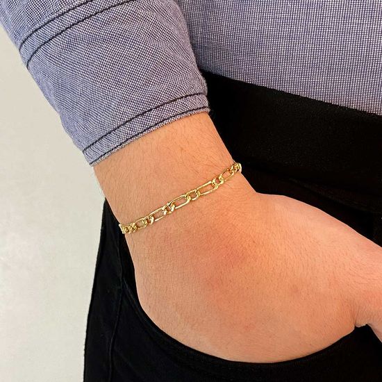 pulseira-figaro-masculina-de-ouro-fluiarte